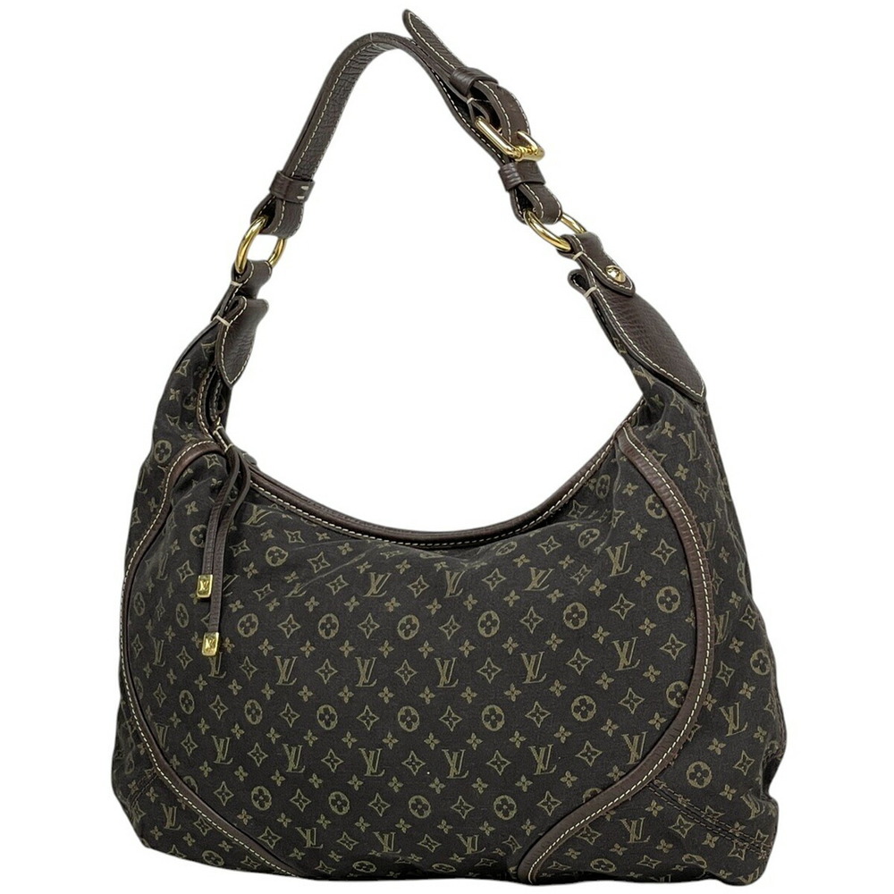 Louis Vuitton Manon Shoulder Bag Monogram Lin Ebene Brown Black